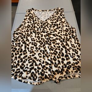 Leopard Print Sleeveless Top (5c41)